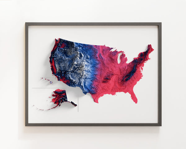 USA Shaded Relief Colourized (Official Colours)