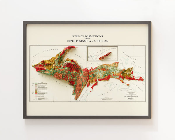 Geological Map of the Upper Peninsula in Michigan (c.1911)