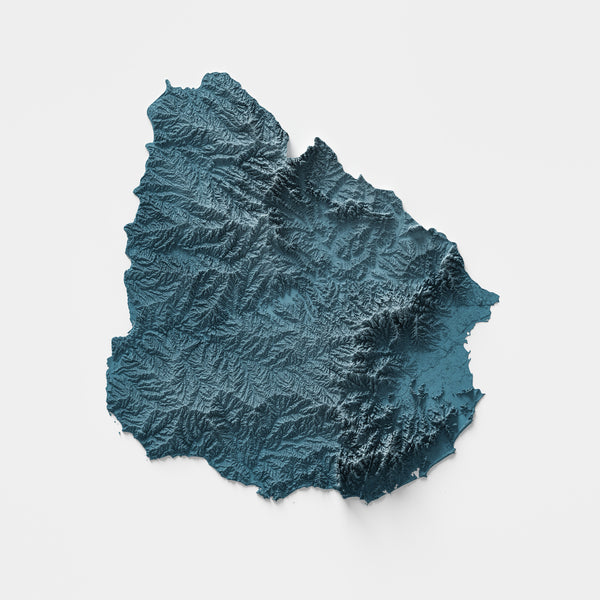 Uruguay Shaded Relief Map