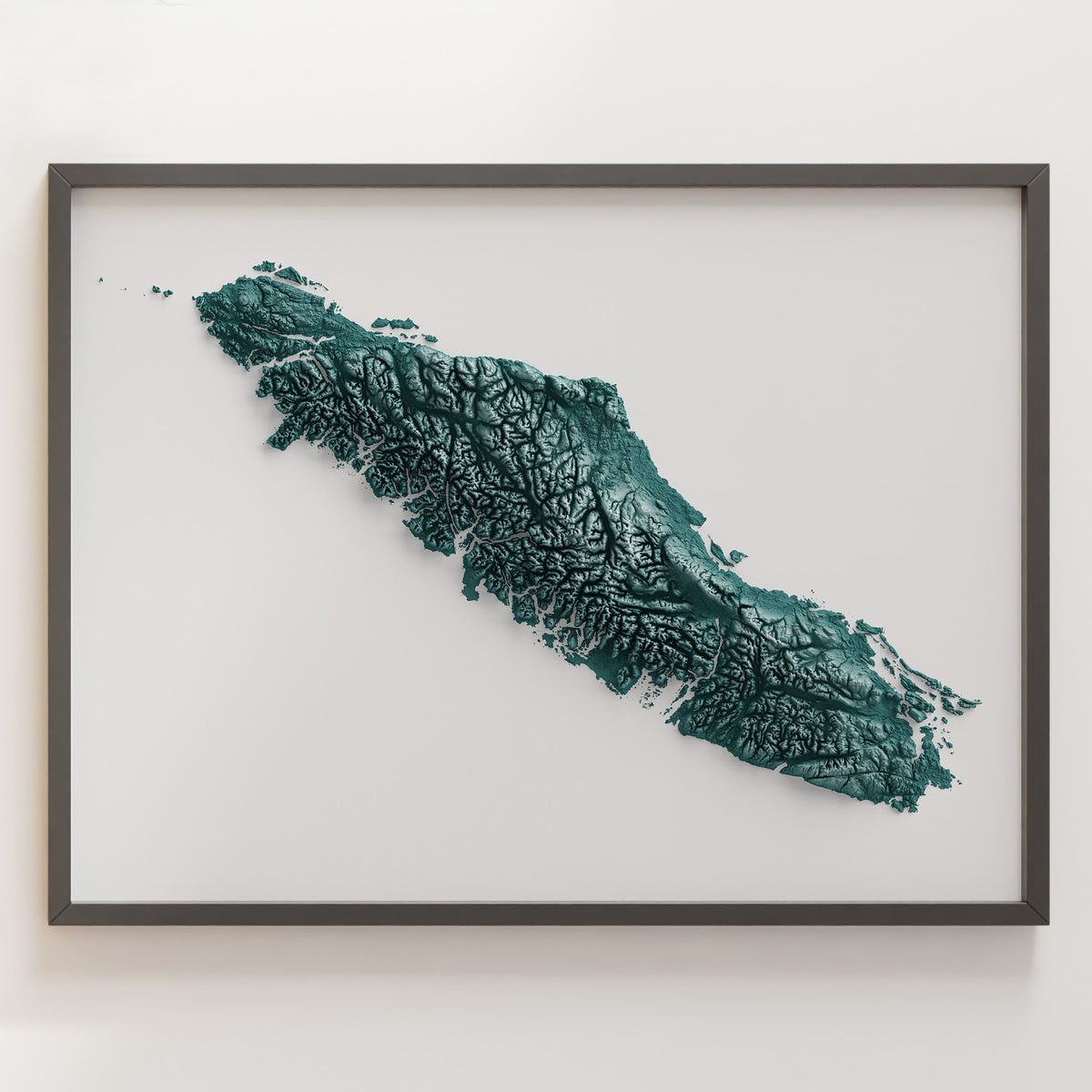 Vancouver Island Shaded Relief (5 Variations) – Visual Wall Maps Studio