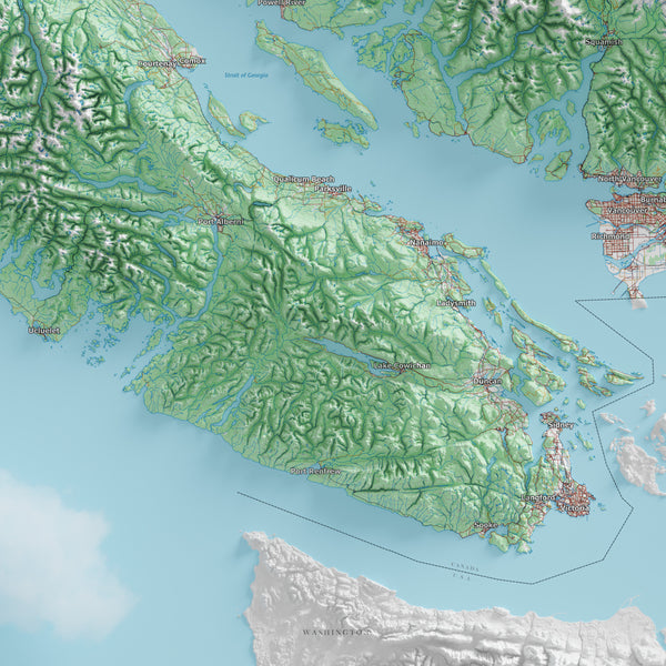 Vancouver Island Topographic Map