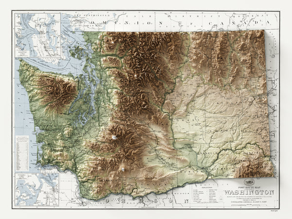 Washington State Vintage Topographic Map (c.1925)