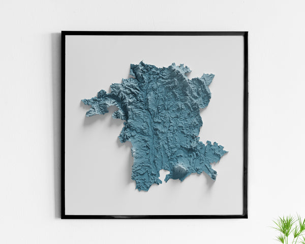 Worcestershire County Shaded Relief