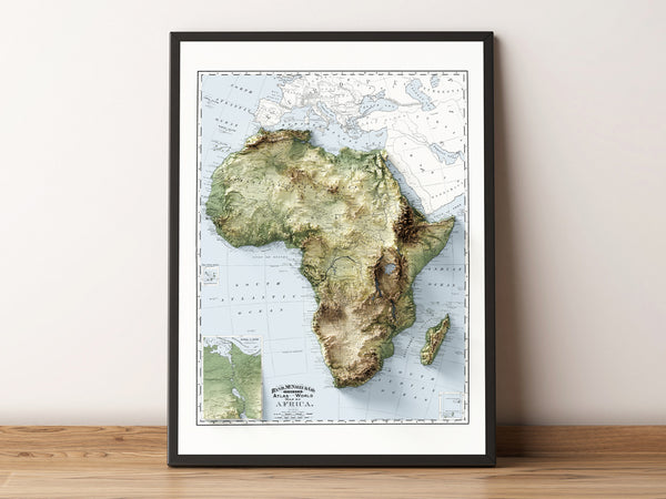 Africa Vintage Topographic Map (c.1895)