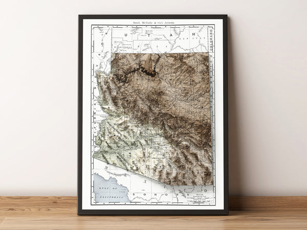 Arizona Vintage Topographic Map (c.1895)
