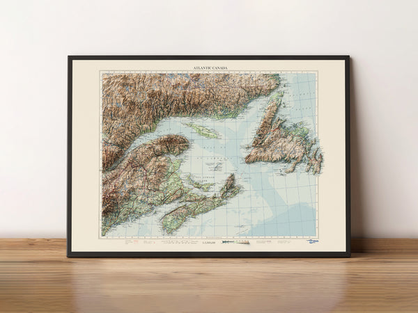 Atlantic Canada Topographic Map c. 1956