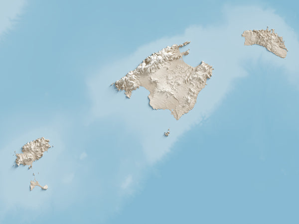 Balearic Islands Shaded Relief