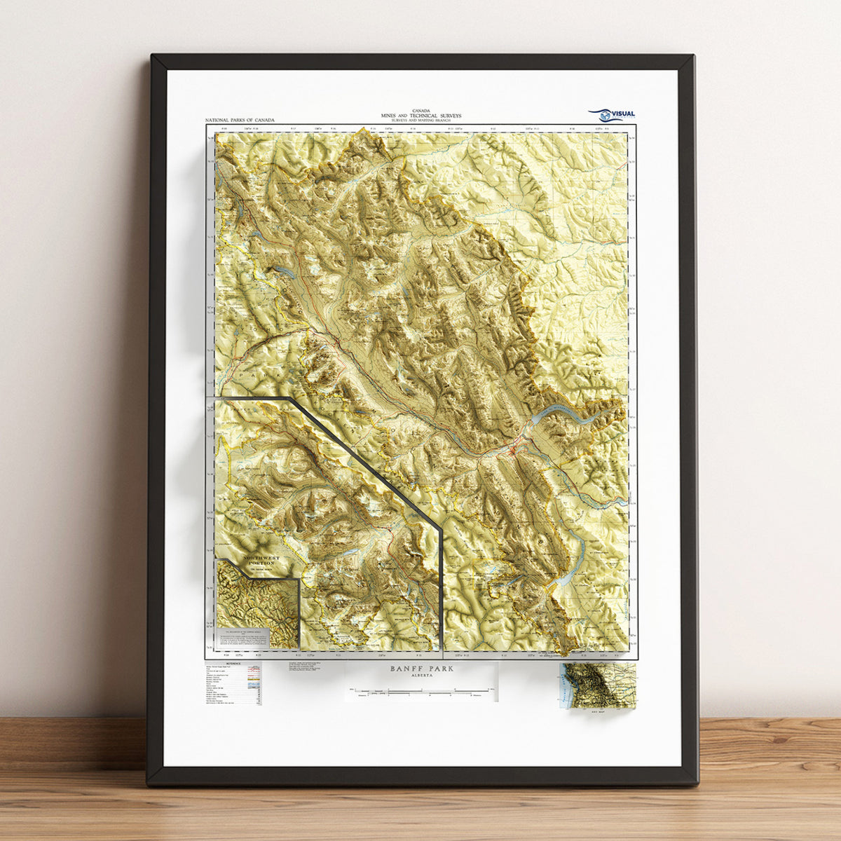 Banff National Park Map c. 1932 – Visual Wall Maps Studio