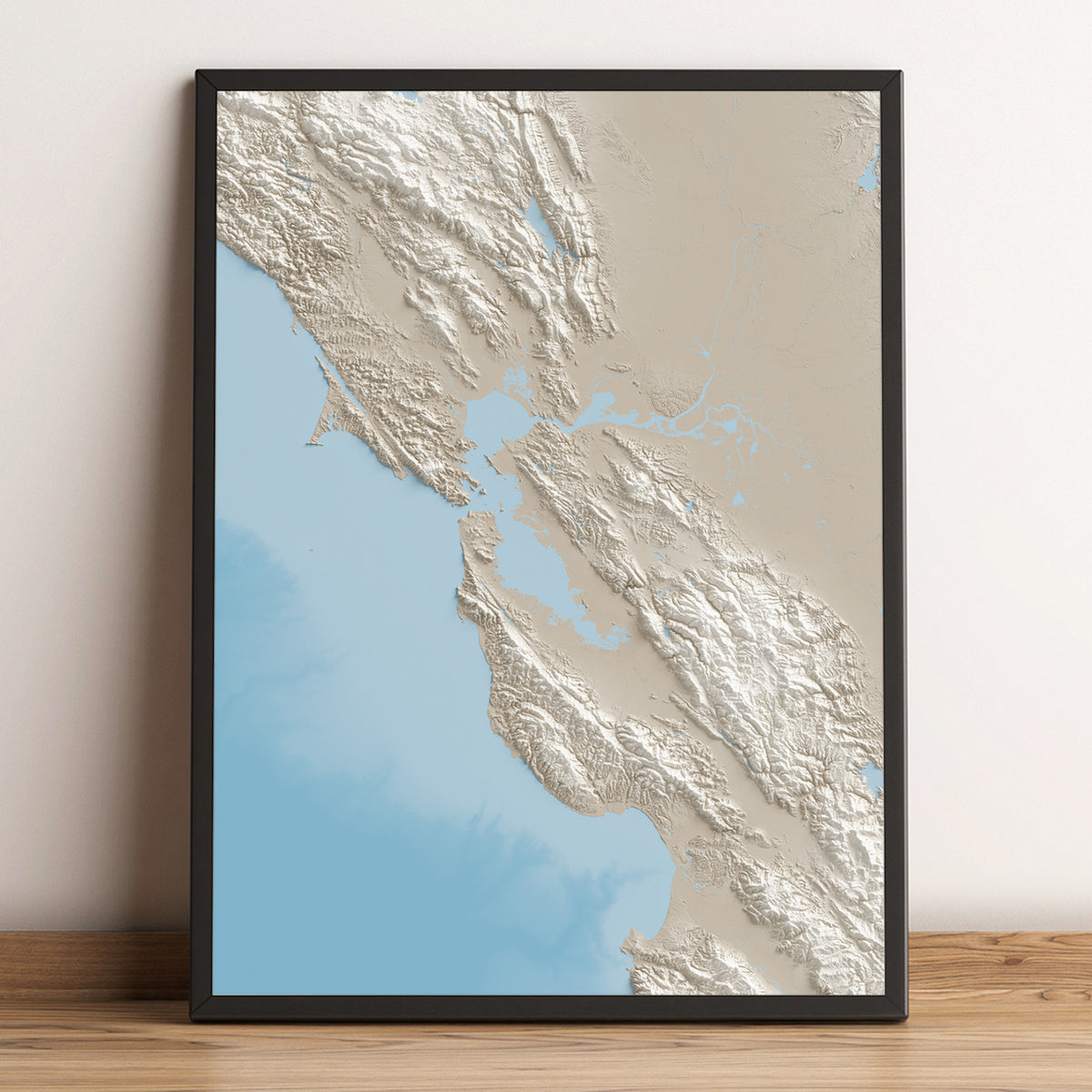 Bay Area Shaded Relief – Visual Wall Maps Studio