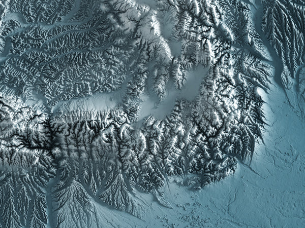 The Carpathian Mountain Region Shaded Relief