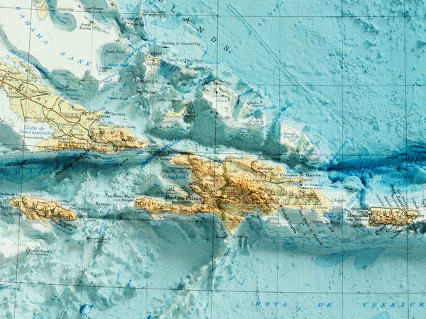 Mexico and Central America Vintage Topographic Map