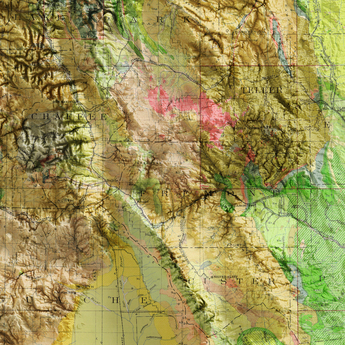 Geological Map of Colorado – Visual Wall Maps Studio