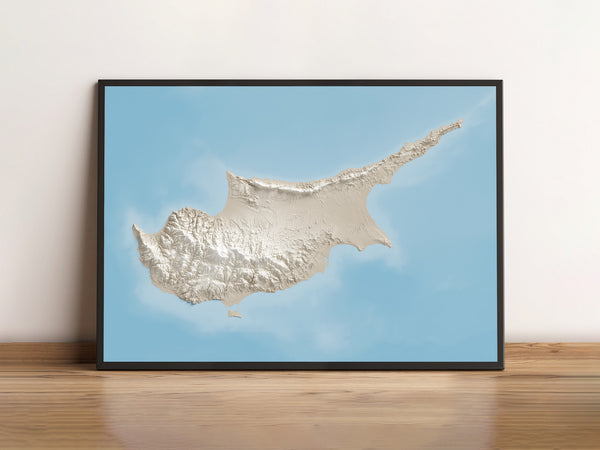 Cyprus Shaded Relief Island Series