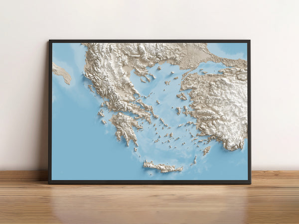 Greece Shaded Relief Island Series