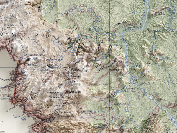 Guyana Vintage Topographic Map