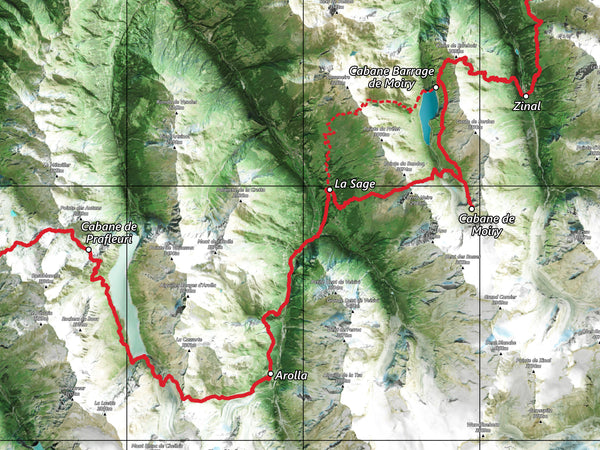 Walker's Haute Route Hike Map