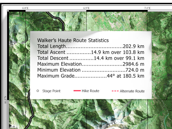 Walker's Haute Route Hike Map