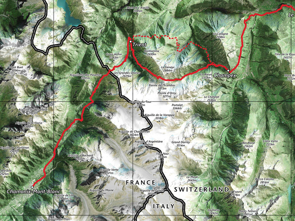 Walker's Haute Route Hike Map