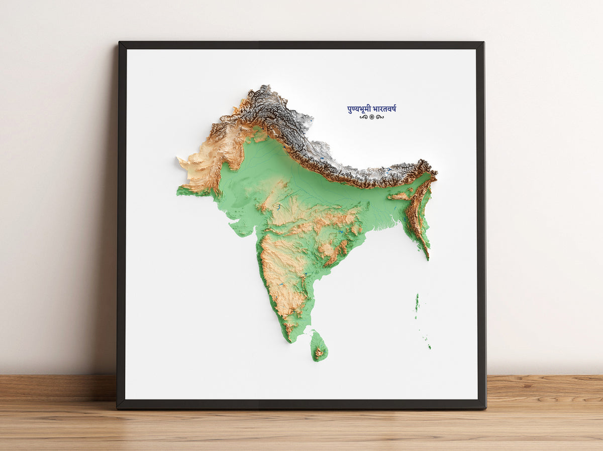 Physical Map of Akhand Bharat – Visual Wall Maps Studio