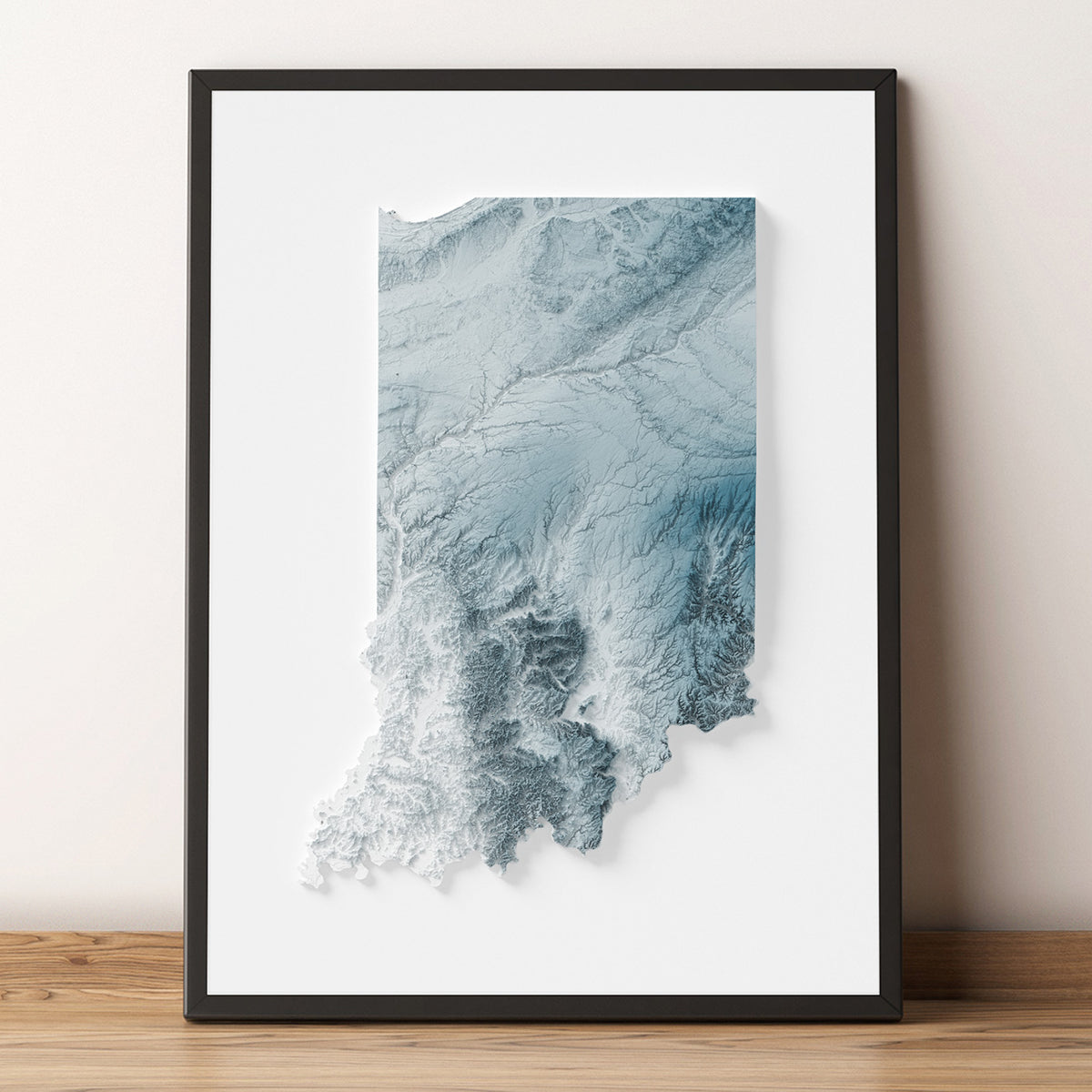 Indiana Shaded Relief – Visual Wall Maps Studio