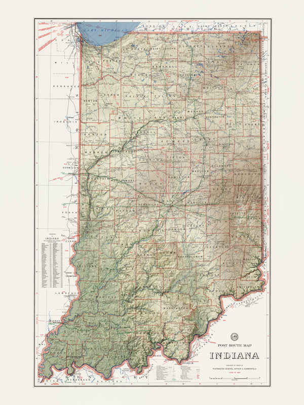 Indiana Vintage Topographic Map