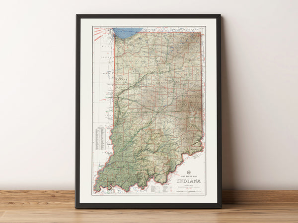 Indiana Vintage Topographic Map