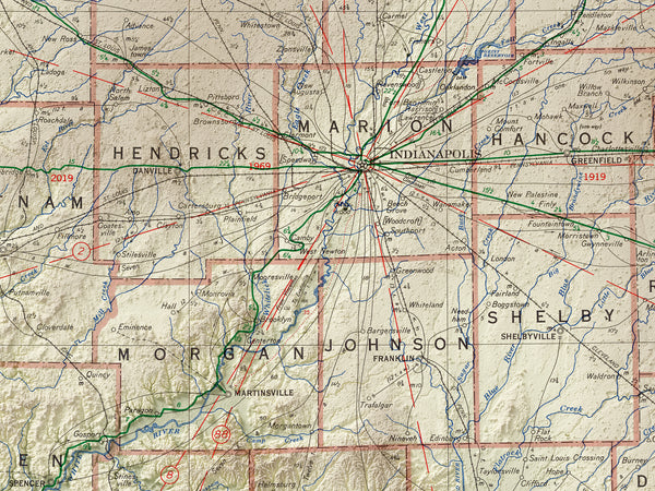 Indiana Vintage Topographic Map