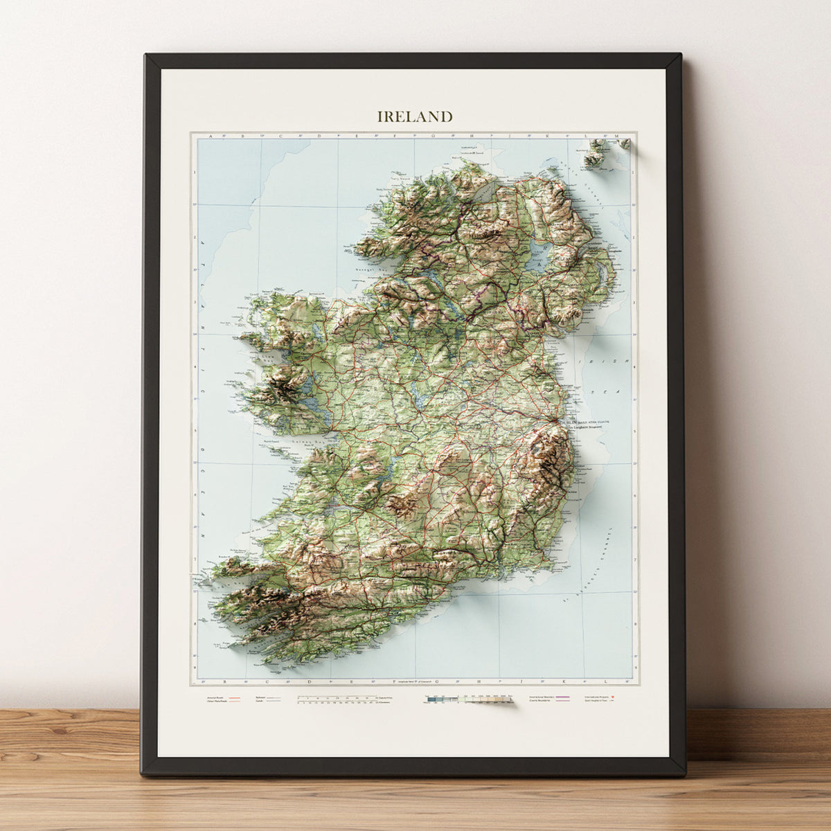 Vintage Topographic Map of Ireland (c.1955) – Visual Wall Maps Studio