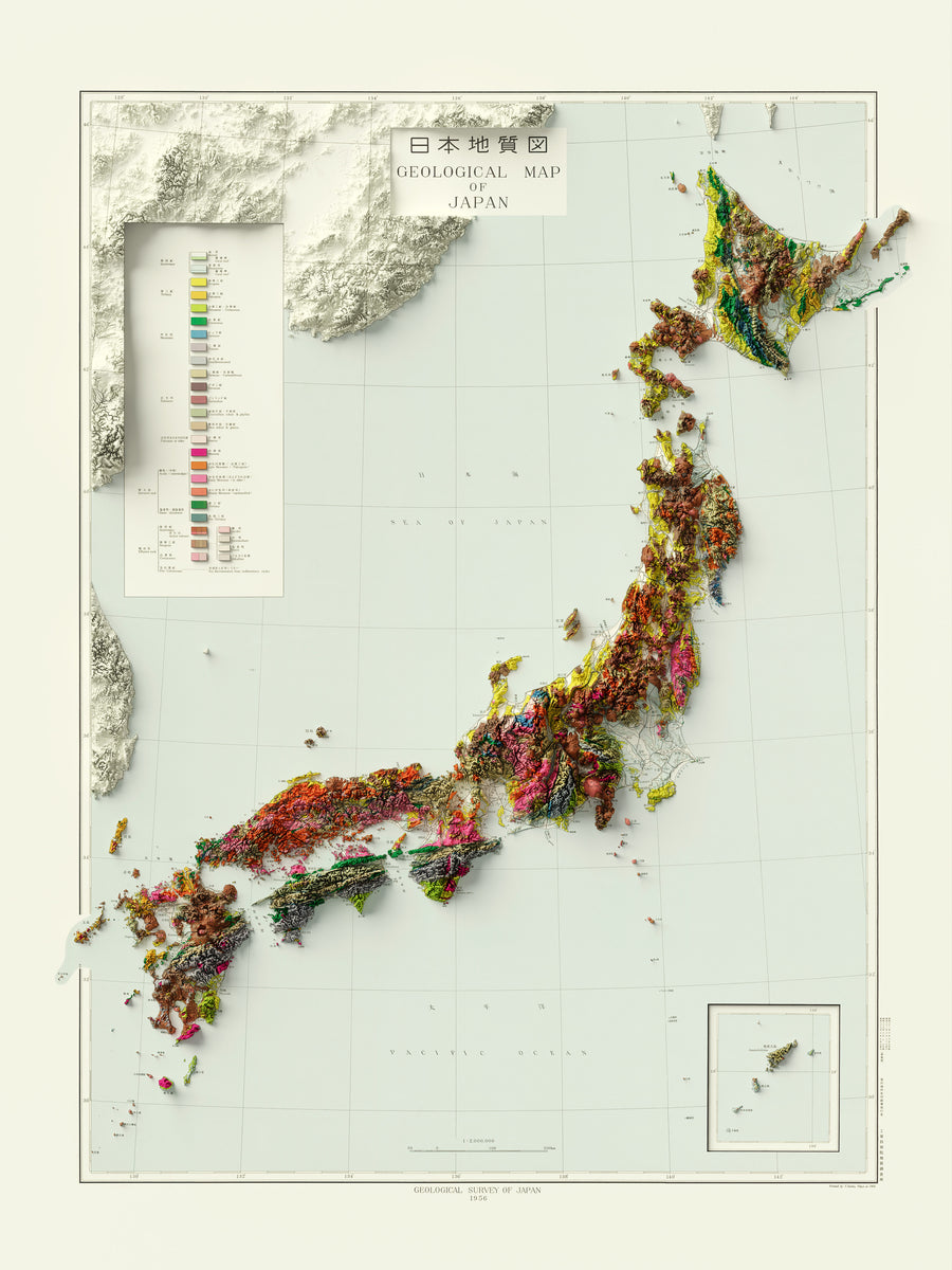 Japan Geonet Map Japan Geological Map c.1956 – Visual Wall Maps Studio