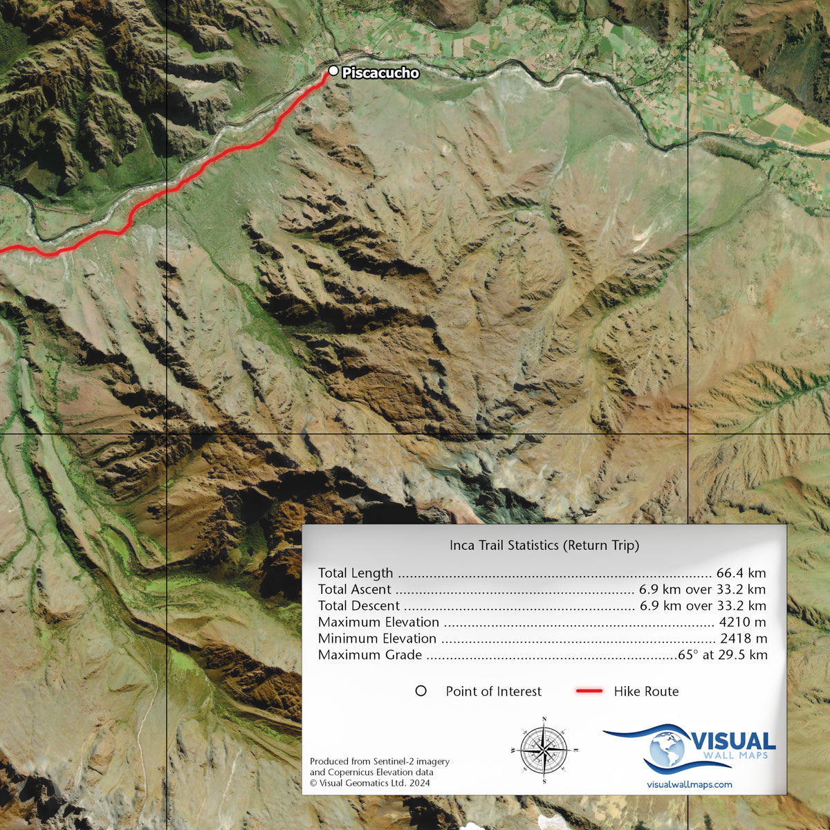 Machu Picchu Inca Trail Map – Visual Wall Maps Studio