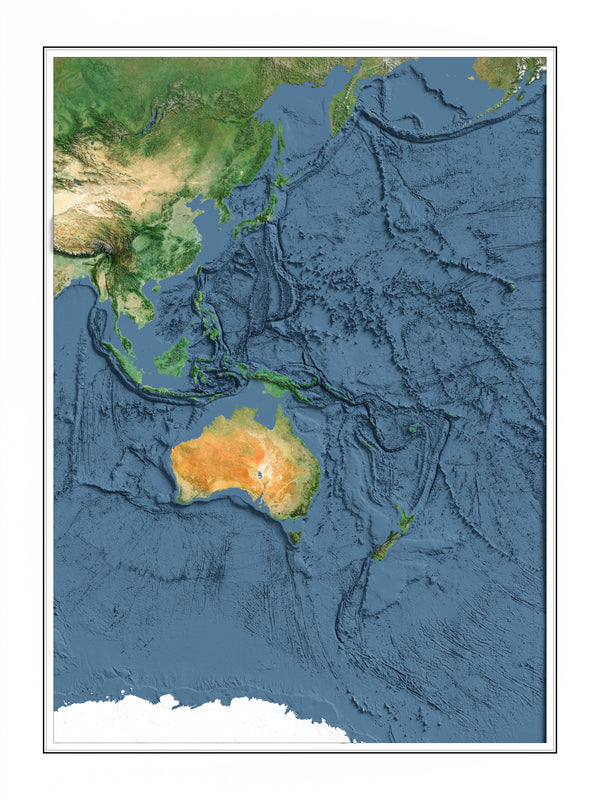 Oceania Bathymetry Shaded Relief