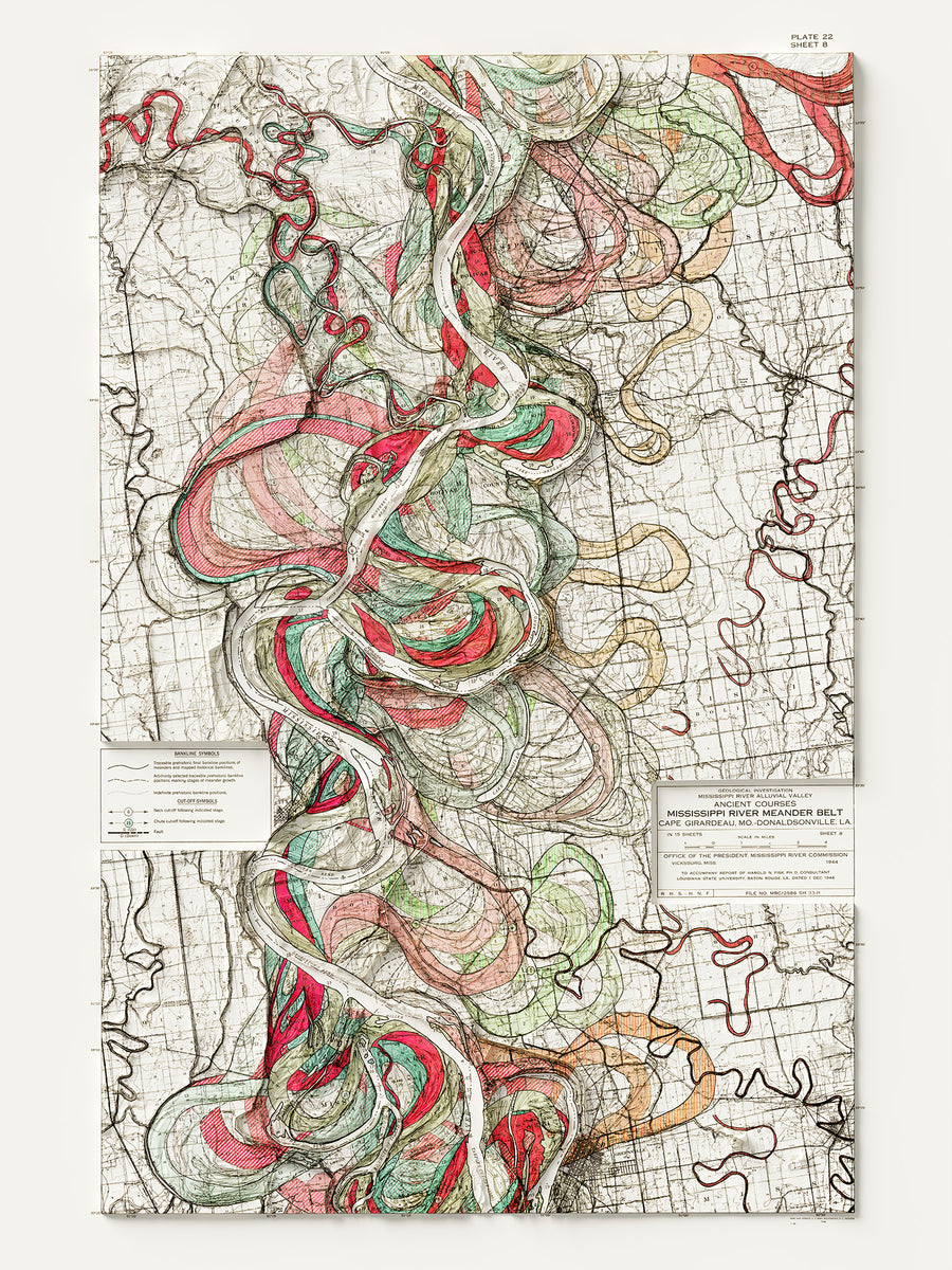 Mississippi River Meander Belt (c.1944) Plate 22 Sheet 8 – Visual Wall ...