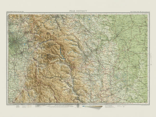 Peak District Vintage Topographic Map