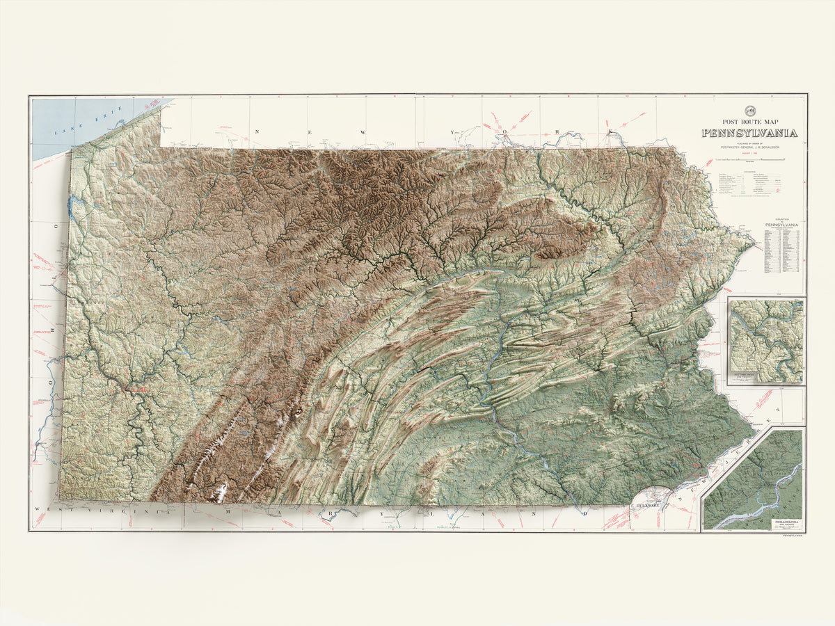 Pennsylvania Vintage Topographic Map – Visual Wall Maps Studio