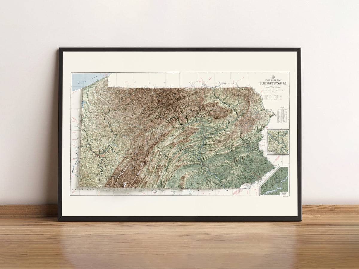 Pennsylvania Vintage Topographic Map – Visual Wall Maps Studio