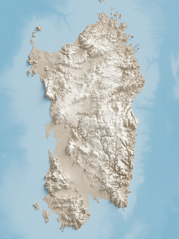 Sardinia Shaded Relief Island Series