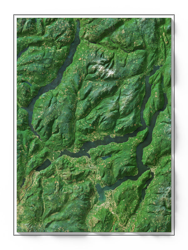 Shuswap Lake Imagery Shaded Relief