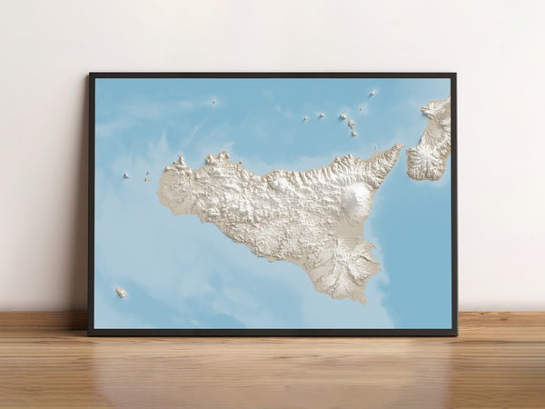 Sicily Shaded Relief Island Series