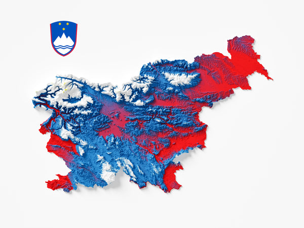 Slovenia Shaded Relief Colourized (Official Colours)