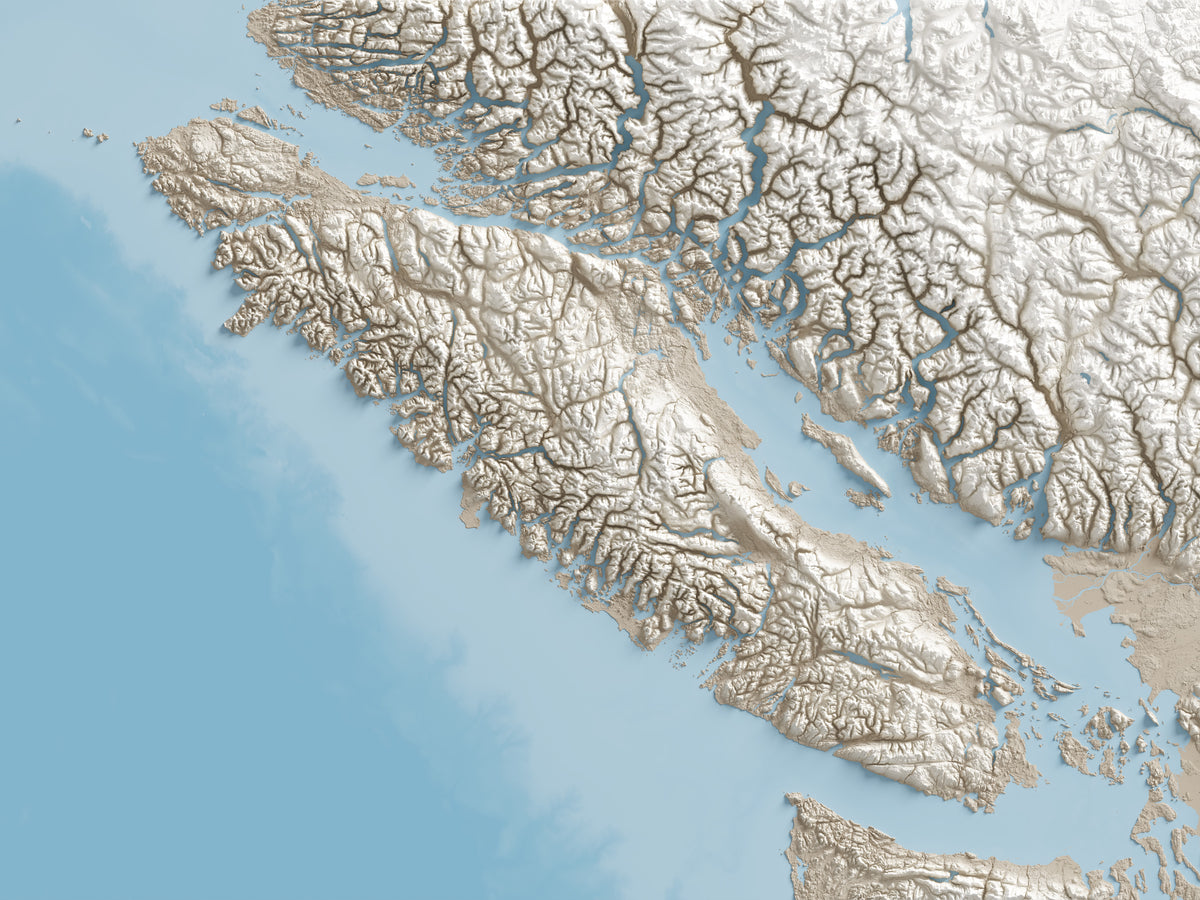 Vancouver Island Shaded Relief Island Series – Visual Wall Maps Studio