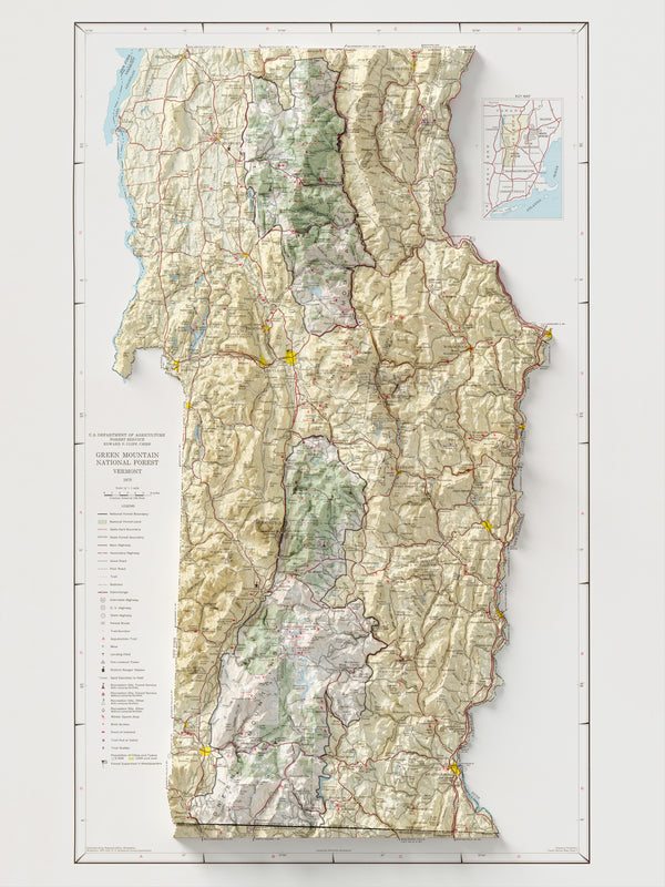 Green Mountain National Forest (Vermont) Map c. 1970