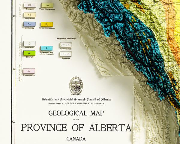 Geological Map of Alberta, Canada