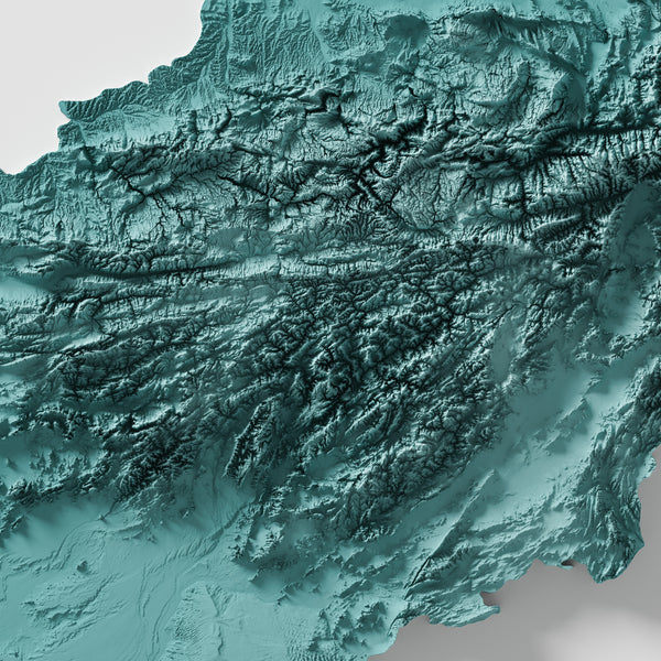 Afghanistan Shaded Relief Map