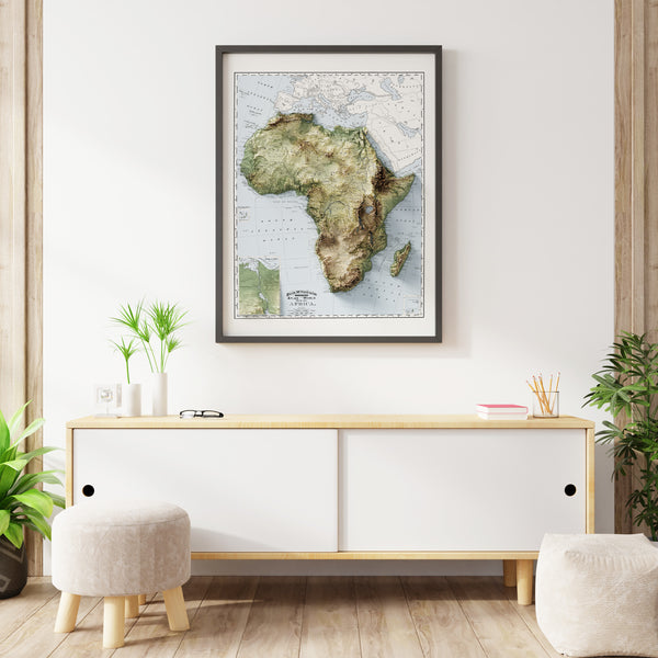 Africa Vintage Topographic Map (c.1895)