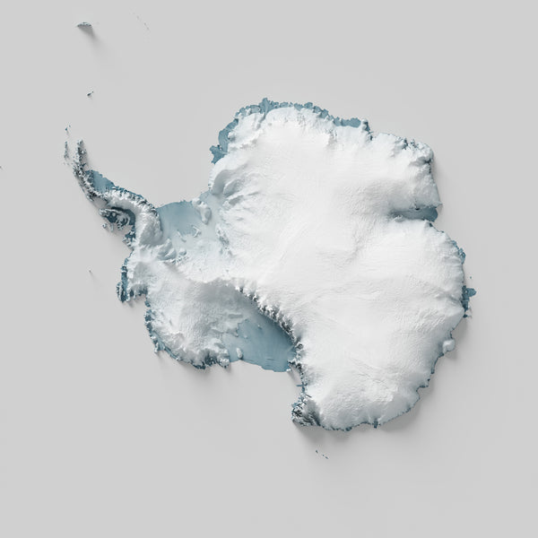 Antarctica Shaded Relief Map