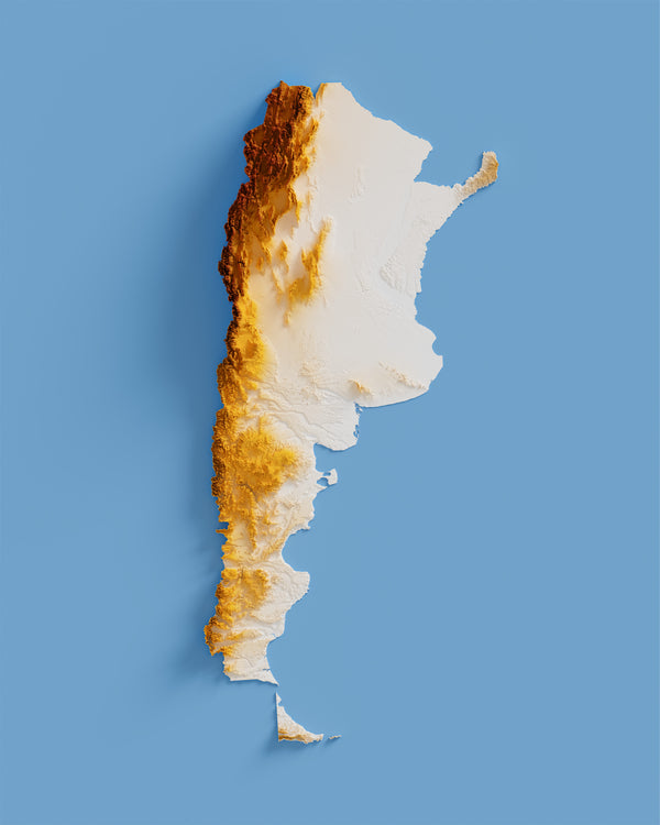 Argentina Shaded Relief Colourized (Official Colours)