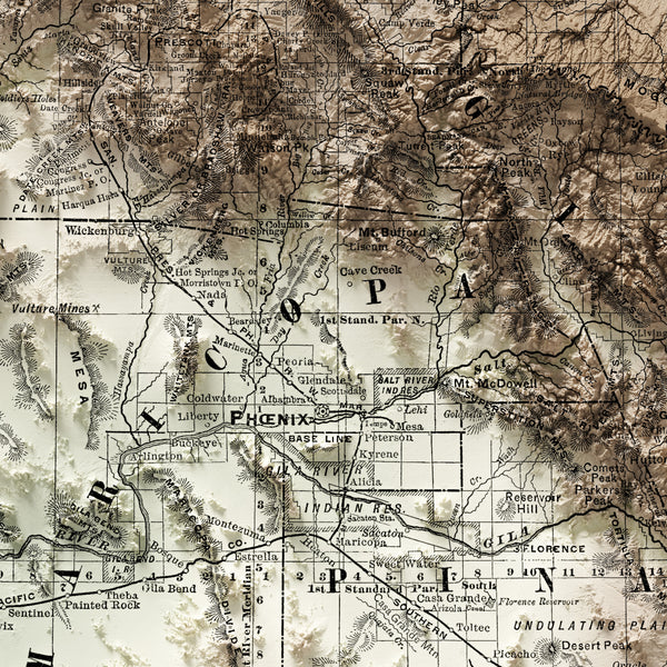 Arizona Vintage Topographic Map (c.1895)