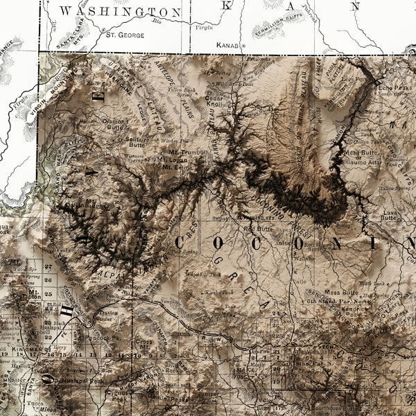 Arizona Vintage Topographic Map (c.1895)