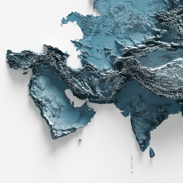Asia Shaded Relief Map