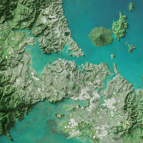 Auckland Imagery Shaded Relief